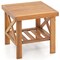 Natural Acacia Wood Outdoor Side Table with Shelf Rustic Patio End Table for Deck Garden Backyard Indoor Use